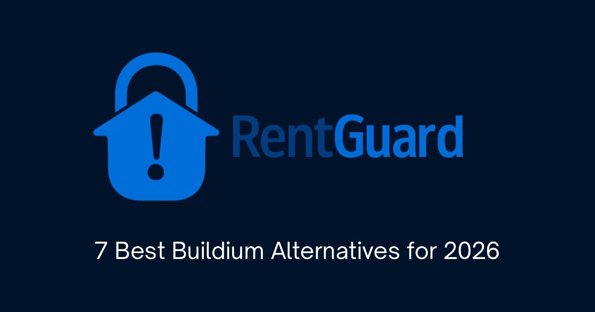 7 Best Buildium Alternatives for 2026 - RentGuard logo on dark navy background