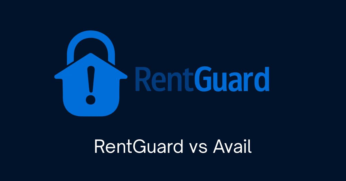 RentGuard vs Avail comparison - RentGuard logo on dark navy background
